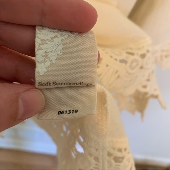 Soft Surroundings Floral Embroidered Bohemian Quarter Sleeve Blouse Medium - Picture 7 of 11